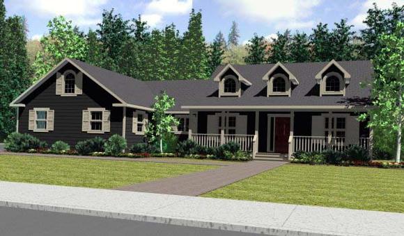 Cape Cod, Country, Southern House Plan 99923 with 3 Beds, 3 Baths, 2 Car Garage Elevation