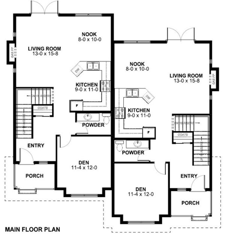 Victorian Multi-Family Plan 99938 with 6 Beds, 6 Baths First Level Plan