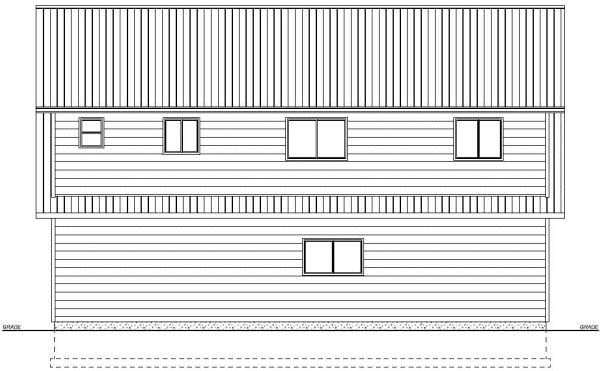 3 Car Garage Apartment Plan 99939 with 2 Beds, 2 Baths Rear Elevation