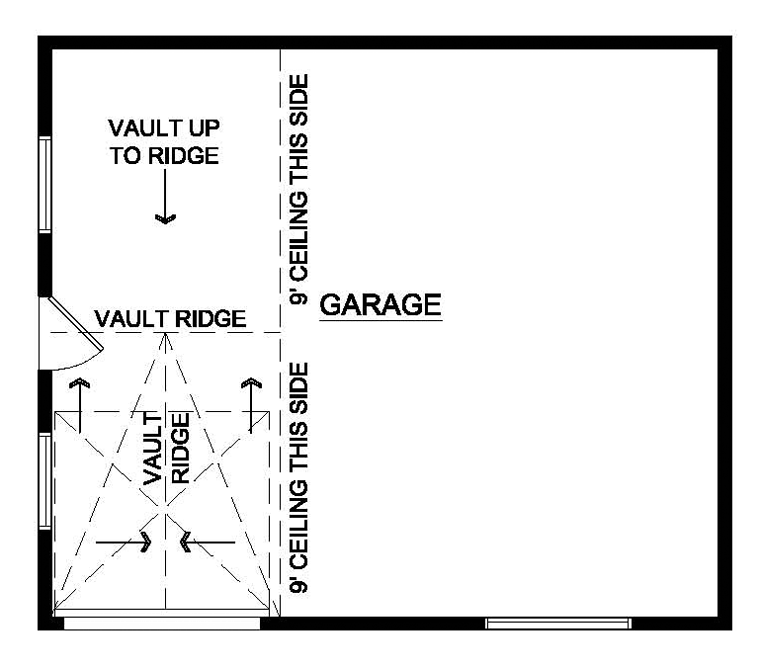 1 Car Garage Plan 99948 Level One