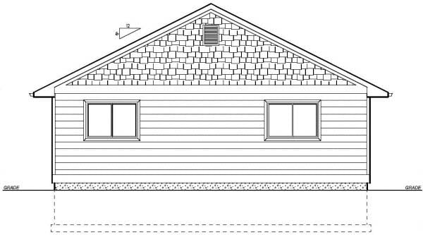 Country, Ranch House Plan 99960 with 3 Beds, 2 Baths Rear Elevation