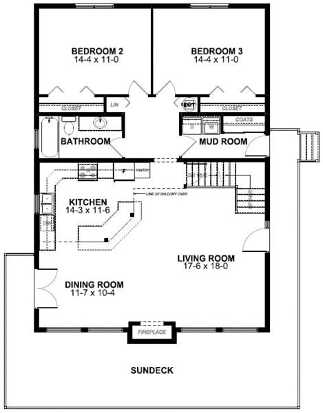 Contemporary, Traditional House Plan 99961 with 3 Beds, 2 Baths Level One
