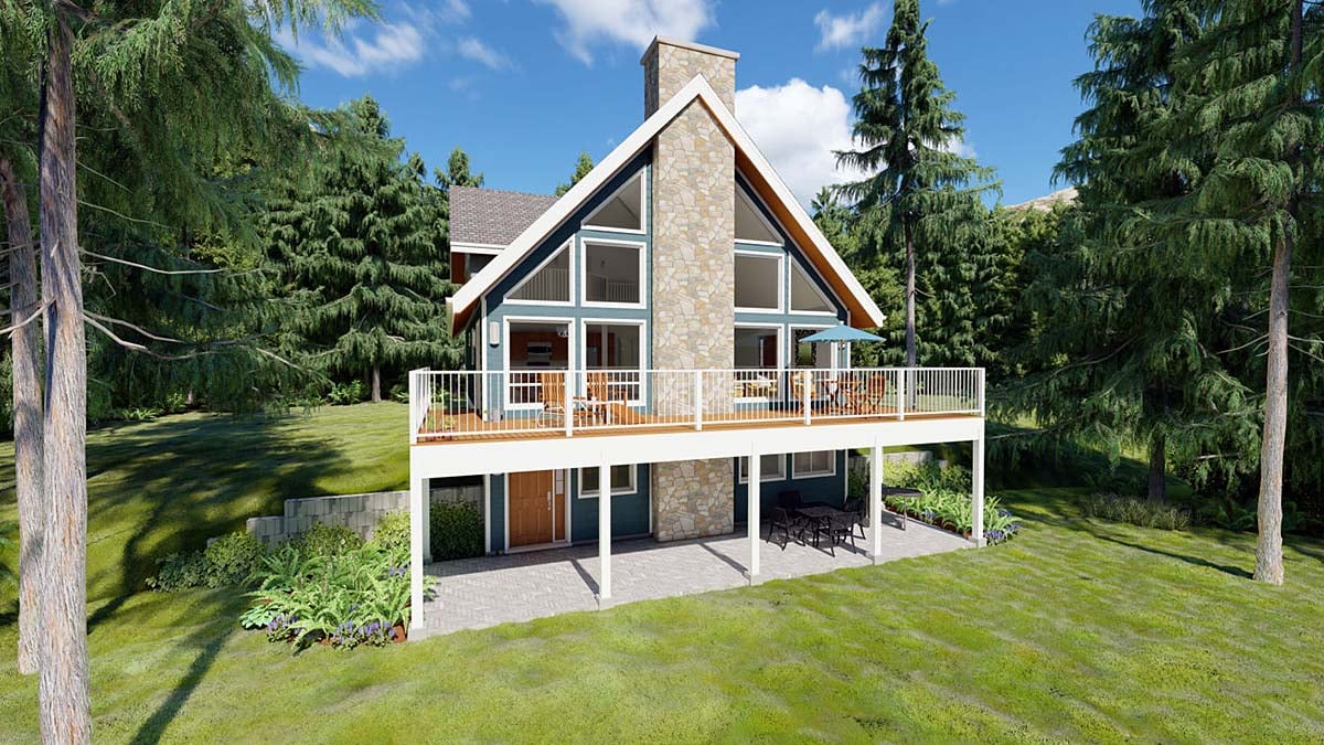 Contemporary, Traditional House Plan 99961 with 3 Beds, 2 Baths Elevation