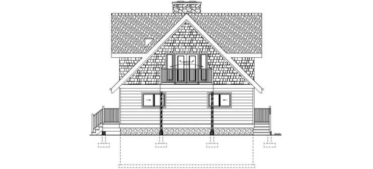 Contemporary, Traditional House Plan 99961 with 3 Beds, 2 Baths Rear Elevation