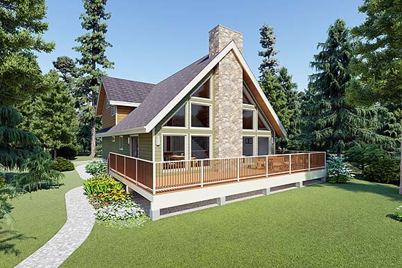Contemporary House Plan 99962 with 3 Beds, 2 Baths Elevation