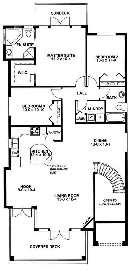 Florida House Plan 99967 with 5 Beds, 4 Baths, 2 Car Garage First Level Plan