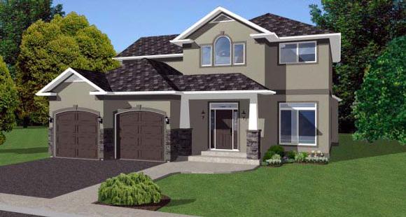 House Plan 99969 with 3 Beds, 3 Baths, 2 Car Garage Elevation