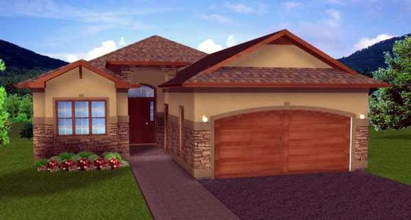 House Plan 99970 with 4 Beds, 3 Baths, 2 Car Garage Elevation
