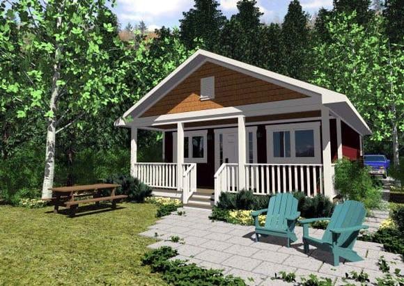 Cottage House Plan 99971 with 1 Beds, 1 Baths Elevation