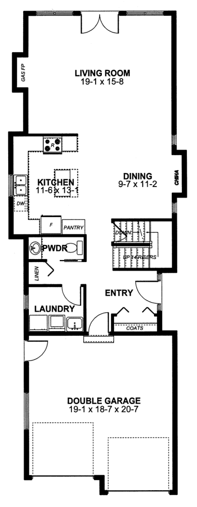 Craftsman House Plan 99972 with 3 Beds, 3 Baths, 2 Car Garage First Level Plan