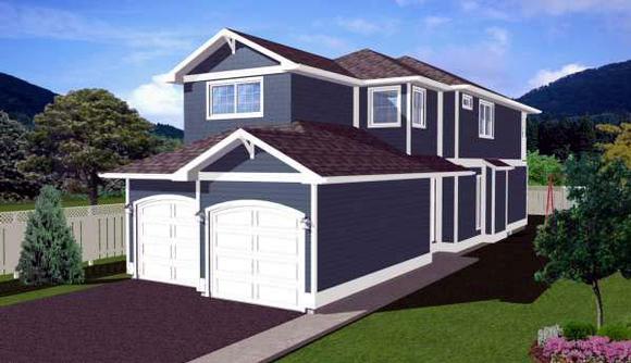 Craftsman House Plan 99972 with 3 Beds, 3 Baths, 2 Car Garage Elevation