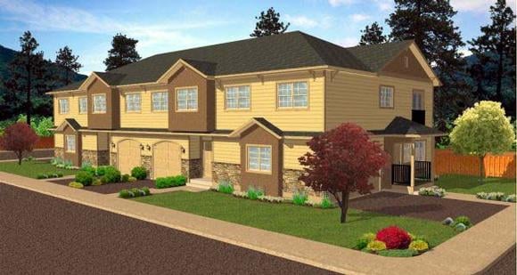 Multi-Family Plan 99973 with 12 Beds, 12 Baths, 8 Car Garage Elevation