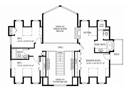 Country House Plan 99994 with 3 Beds, 3 Baths, 3 Car Garage Second Level Plan