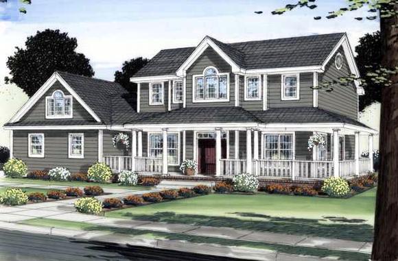 Colonial House Plan 99998 with 3 Beds, 3 Baths, 3 Car Garage Elevation